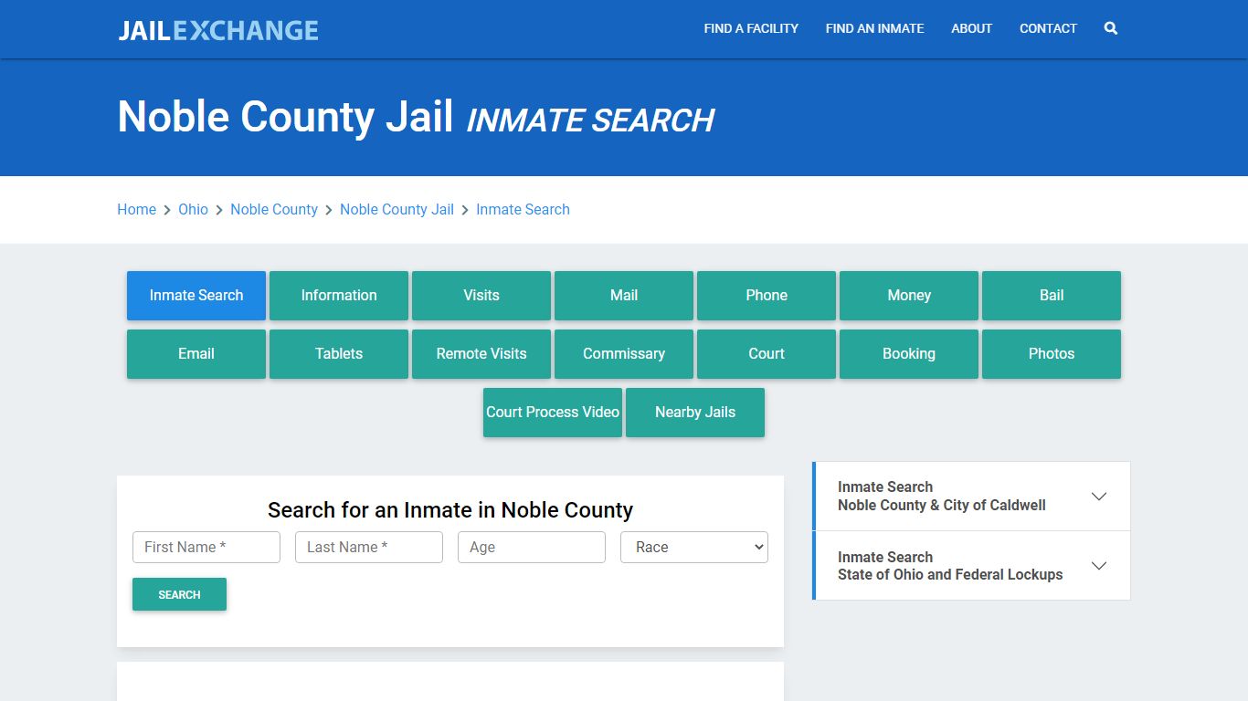 Noble County Jail, OH Inmate Search: Roster & Mugshots