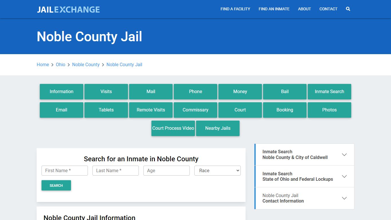 Noble County Jail Roster Lookup, OH, Inmate Search